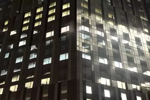AI Video from prompt: Animate a skyscraper from a photograph, camera m