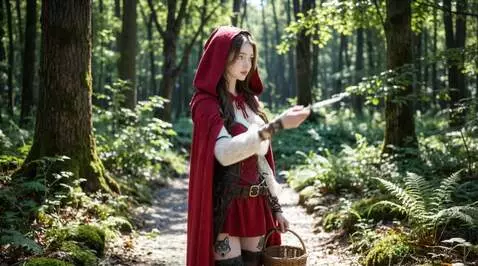 AI Video from prompt: Slow-motion sequence, photorealistic. A woman in