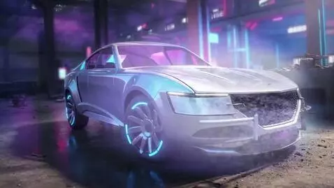 AI Video from prompt: Close-up of an old, rusty, abandoned car in a wa