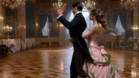 AI Video from prompt: A loving couple dances a ballroom dance, twirlin