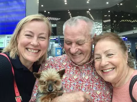 AI Video from prompt: Family and dog