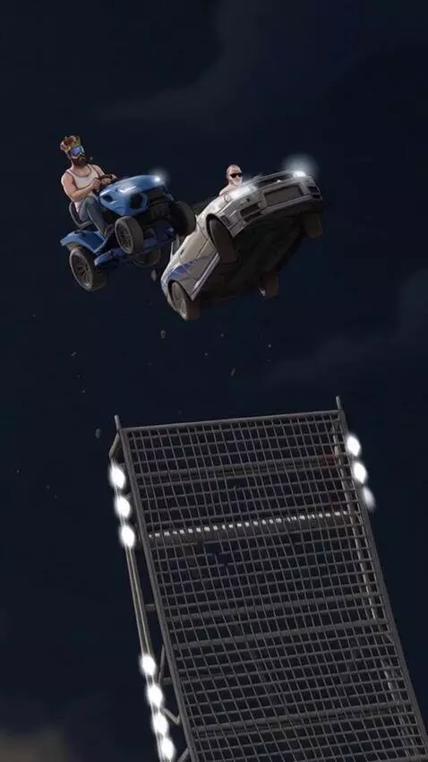 AI Video from prompt: Cinematic night scene. A silver sports car and a