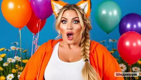 AI Video from prompt: opened her mouth in surprise, close-up of her fa