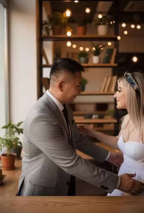 AI Video from prompt: a girl jumps into a guy's arms