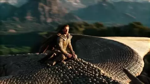 AI Video from prompt: A Man Riding on a Flying Dragon