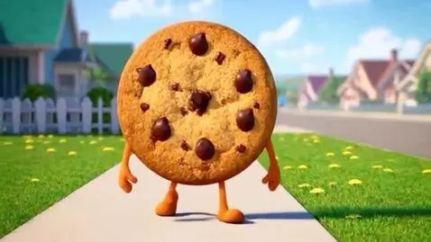 AI Video from prompt: cookie with legs