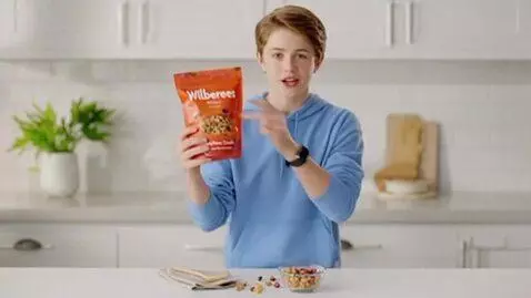 AI Video from prompt: the boy shows things and advertises wilberees