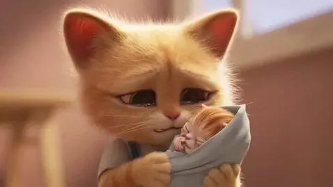 AI Video from prompt: The boy kitten has soft, light cream-colored fur