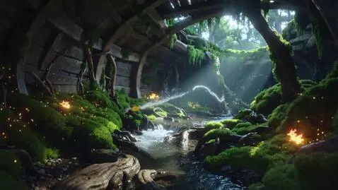 AI Video from prompt: nterior of a natural temple, inside an ancient t