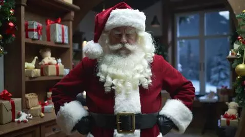 AI Video from prompt: Santa Claus looks disapprovingly