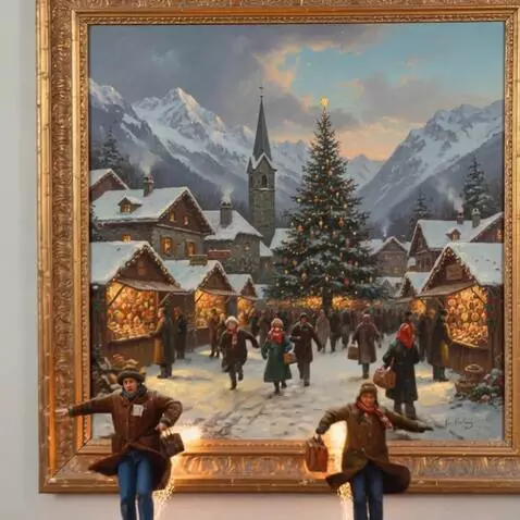 AI Video from prompt: A group of people literally steps out of a paint