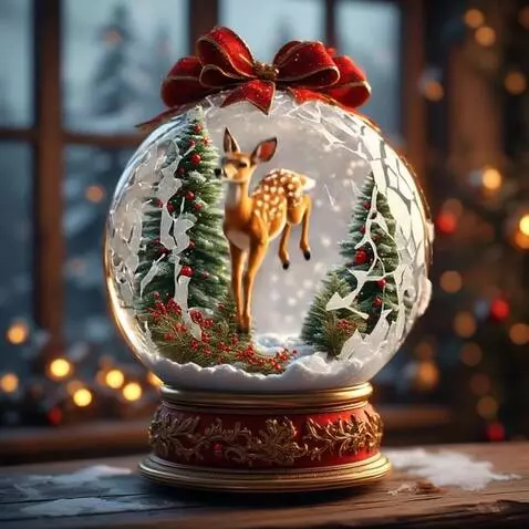 AI Video from prompt: The glass cracs and break, and the deer jumps to