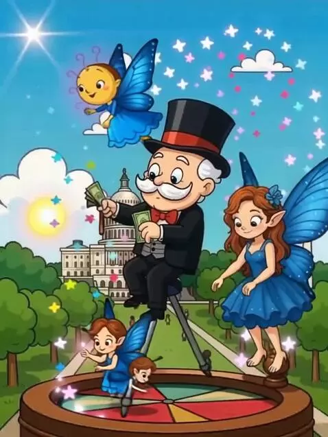 AI Video from prompt: Can you have all the fairies dance around Mr. Mo