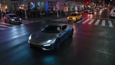 AI Video from prompt: CCTV street video: “A cat driving a shiny sports