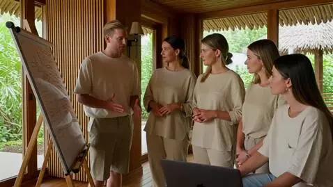 AI Video from prompt: Ultra-realistic premium Bali villa interior, ver