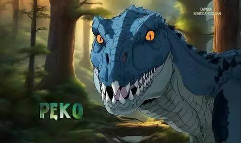 AI Video from prompt: T-Rex dude standing looking around then starting