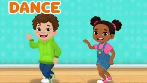 AI Video from prompt: A flashcard to a word "DANCE": a boy and a girl 