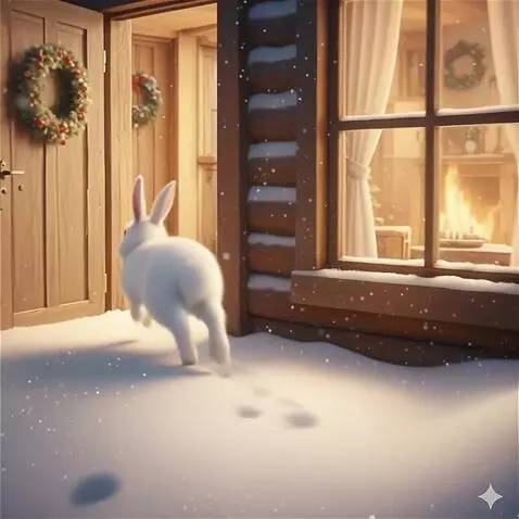 AI Video from prompt: the bunny turns left and jumps through the door 