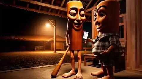 AI Video from prompt: thug thung sahur searching "por" to the google b