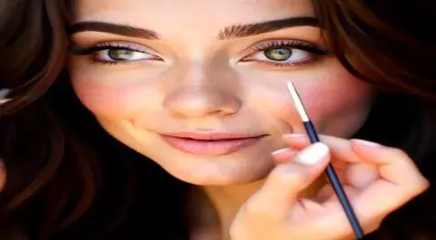 AI Video from prompt: Professional makeup in a luxurious beauty salon,