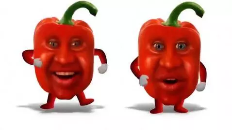 AI Video from prompt: These peppers should shake hands, then start dan
