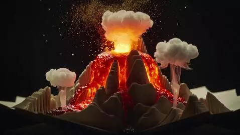 AI Video from prompt: Hyperrealistic cinematic close-up of a pop-up bi