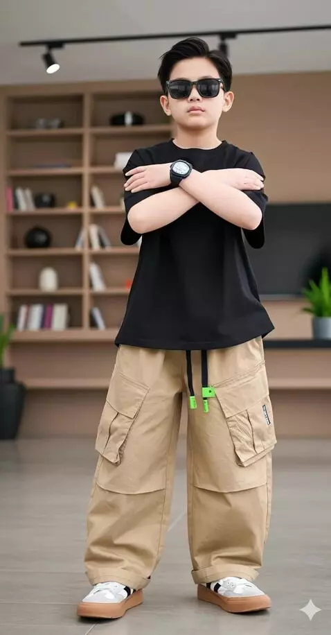 AI Video from prompt: “The boy crosses his arms over his chest and str