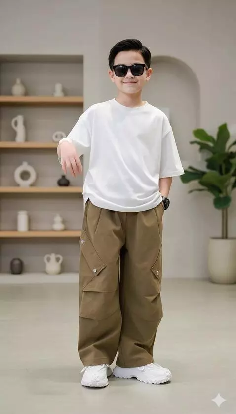 AI Video from prompt: “With a subtle smile, the boy adjusts his hair b