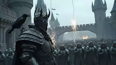 AI Video from prompt: Portrait of a grim warlord in a heavy industrial