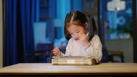 AI Video from prompt: tablet screen in full view. inside it lives a fa