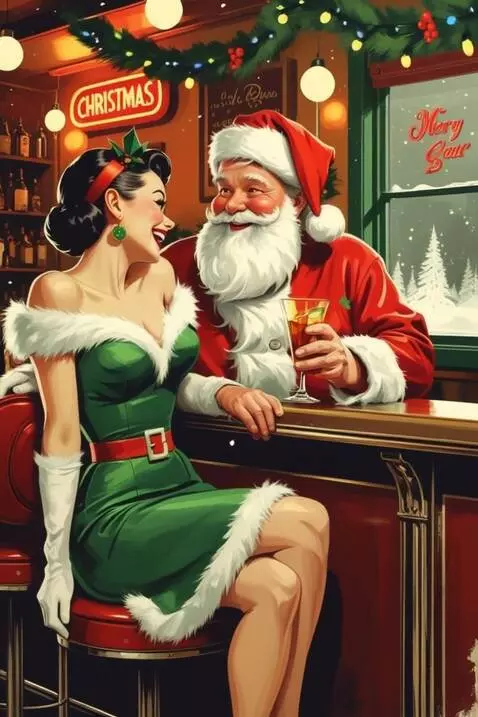 AI Video from prompt: bring the picture to life. Let Santa Claus smile