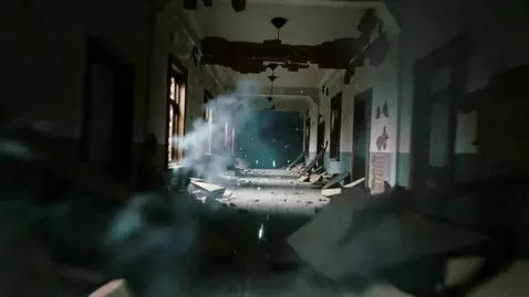 AI Video from prompt: An invisible force, raising clouds of dust, push