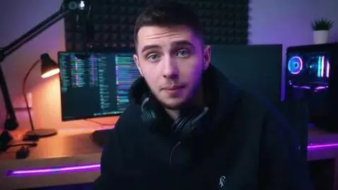 AI Video from prompt: The scene takes place in a streamer's room. A yo