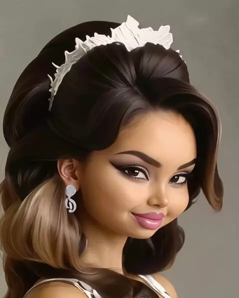 AI Video from prompt: A woman poses from various angles, quickly chang