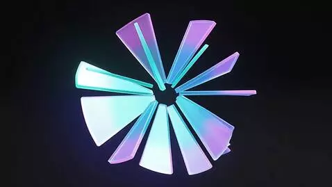 AI Video from prompt: a cluster of floating crystal-like plates assemb