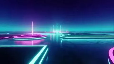 AI Video from prompt: a smooth cinematic flyover of a glowing digital 