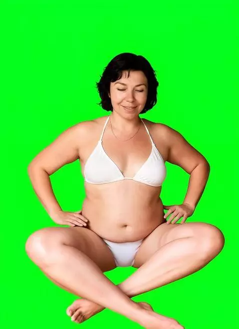 AI Video from prompt: She sits in the lotus position. The back is stra