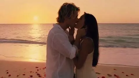 AI Video from prompt: A French kiss, a moan, a whisper, we see each ot