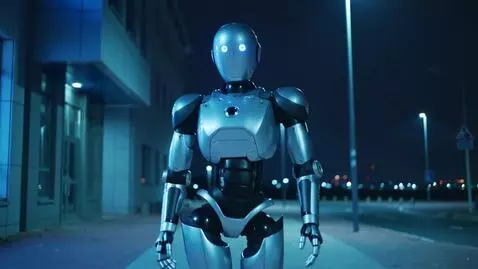 AI Video from prompt: robot walking