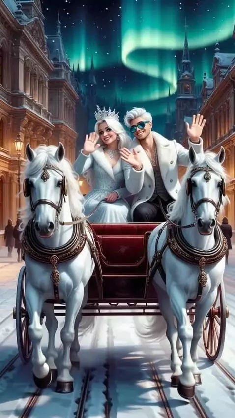 AI Video from prompt: Smile and wave their hands and move forward