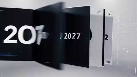 AI Video from prompt: A fast-moving digital timeline with calendar pag