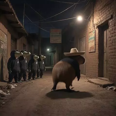 AI Video from prompt: The capybara staggers drunkenly on its hind legs