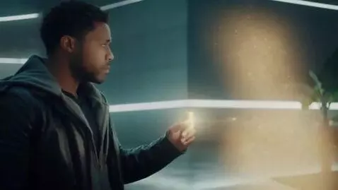 AI Video from prompt: Two men looks at each other. One man snaps his f