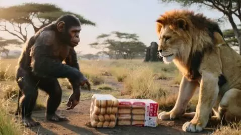 AI Video from prompt: Create a video of a chimp having a conversation 