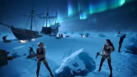 AI Video from prompt: Belarus. A wide panorama of the frozen Barents S