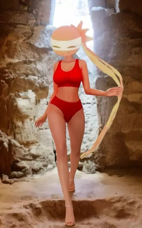 AI Video from prompt: She is walking with closed eyes