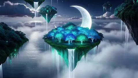 AI Video from prompt: A breathtaking archipelago of floating islands s