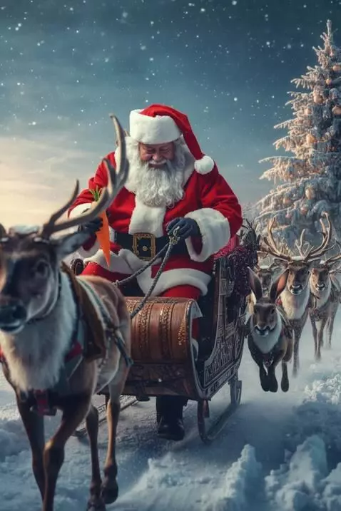 AI Video from prompt: A magical winter forest in the moonlight. The sn