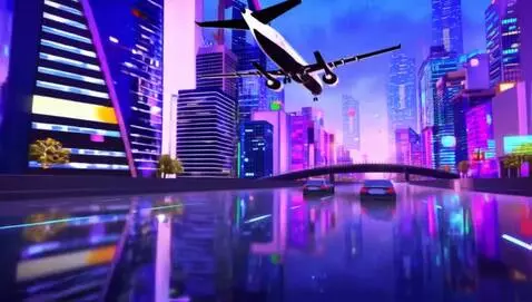 AI Video from prompt: A futuristic city illuminated by neon lights, wi