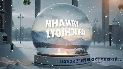 AI Video from prompt: Against a winter backdrop, the words "Happy New 